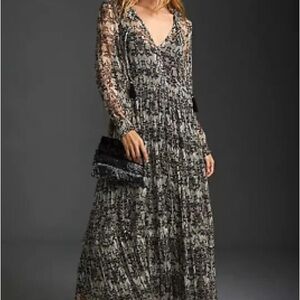 Anthropologie Black and White Maxi Dress